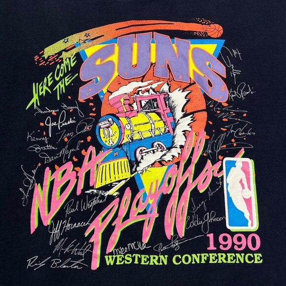 Vintage Phoenix Suns 1990 Train Breakthrough T-Shirt - Picture 3 of 4
